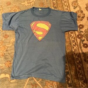 Vintage Rachel of Friends 1990s Superman T Shirt Golden Fruit Loom Med USA RARE